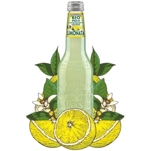 GALVANINA Organic Italian Lemon Sparkling Soda with Pulp - 355ml (12fl. oz) - Pinocchio's Pantry - Authentic Italian Food