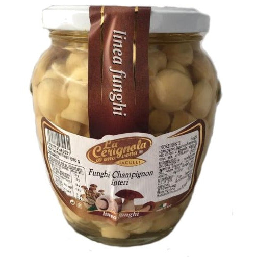 LA CERIGNOLA Champignon Mushrooms - 580g (19.40oz) - Pinocchio's Pantry - Authentic Italian Food