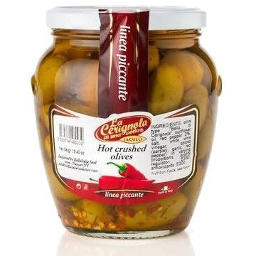 LA CERIGNOLA Hot Crushed Olives in Oil - 580g (19.40oz) - Pinocchio's Pantry - Authentic Italian Food