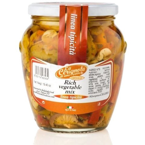 LA CERIGNOLA Rich Appetizer (Mixed Vegetables) - 580g (19.40oz) - Pinocchio's Pantry - Authentic Italian Food
