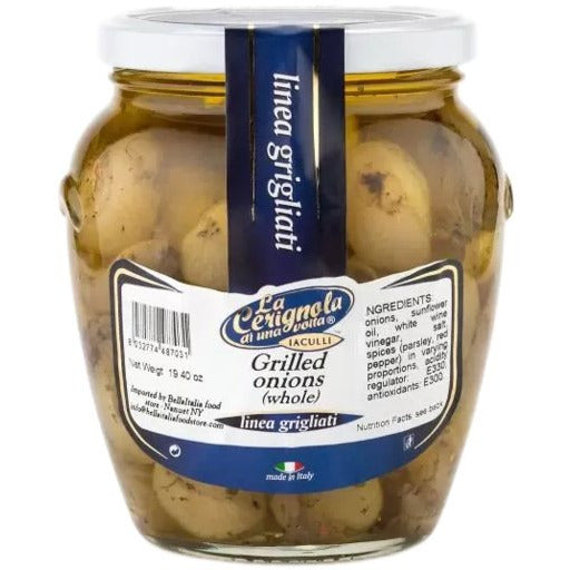 LA CERIGNOLA Whole Grilled Onions - 580 (19.40oz) - Pinocchio's Pantry - Authentic Italian Food