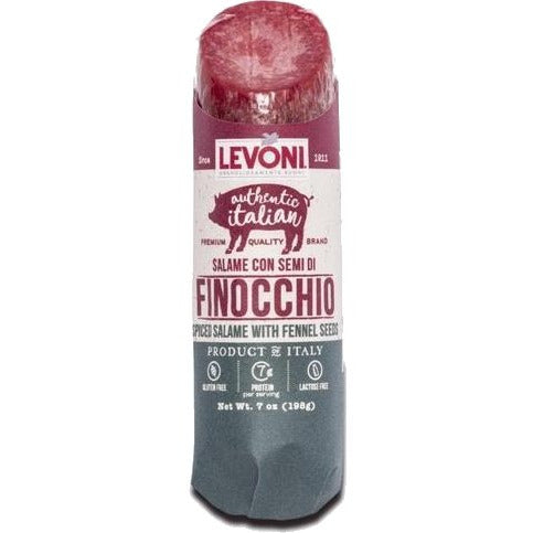 LEVONI Salame Finocchio (Spiced Salame with Fennel Seeds) - 198g (7oz) - Pinocchio's Pantry - Authentic Italian Food