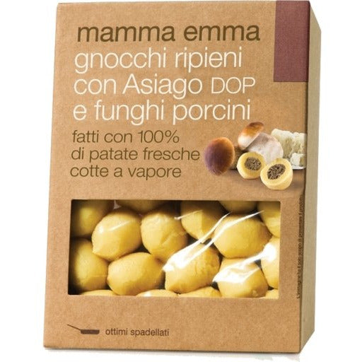 MAMMA EMMA Potato Gnocchi Stuffed with Asiago Cheese and Porcini Mushrooms - 350g (14.4oz) - Pinocchio's Pantry - Authentic Italian Food