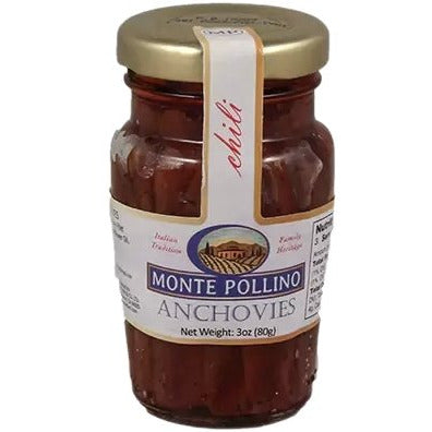 MONTE POLLINO Spicy Anchovies - 80g (3oz) - Pinocchio's Pantry - Authentic Italian Food