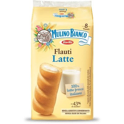 MULINO BIANCO Milk Flauti Snack - 8 count - Pinocchio's Pantry - Authentic Italian Food