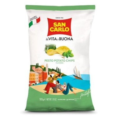 SAN CARLO Pesto Potato Chips - 50g (1.76oz) - Pinocchio's Pantry - Authentic Italian Food