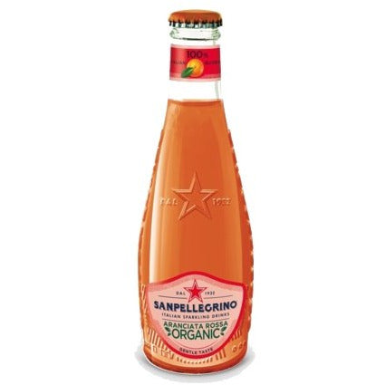 SAN PELLEGRINO Organic (Aranciata Rossa) Blood Orange Sparkling Soda - 200ml (6.75fl. oz) - Pinocchio's Pantry - Authentic Italian Food