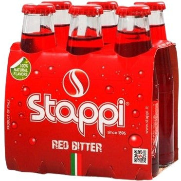 STAPPI Red Bitter Soda - 6 count - 100ml (3.4fl. oz) each - Pinocchio's Pantry - Authentic Italian Food