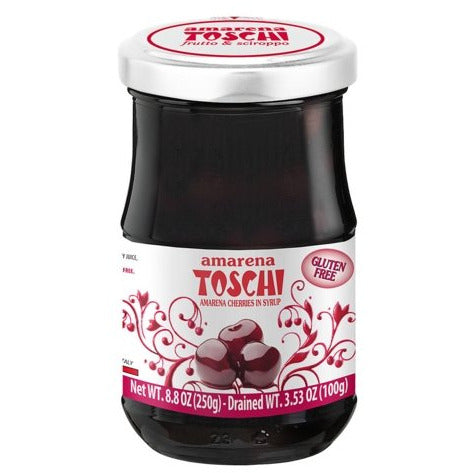 TOSCHI Amarena Wild Cherries in Syrup - 250g (8.8oz) - Pinocchio's Pantry - Authentic Italian Food