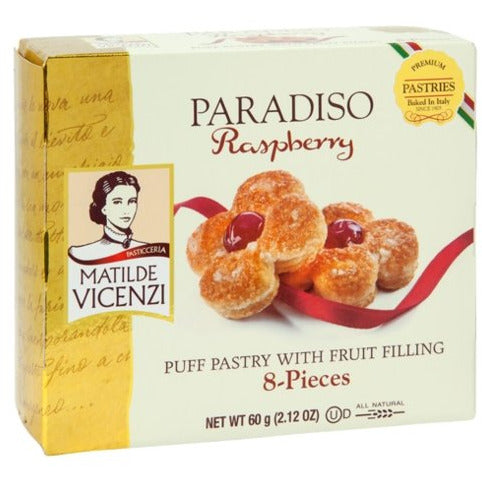 VICENZI Paradiso Raspberry Jelly Puff Pastry - 60g (2.12oz) - Pinocchio's Pantry - Authentic Italian Food