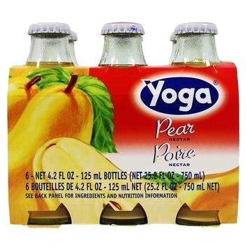 YOGA Pear Nectar - 6 count - 125ml (4.2fl. oz) each - Pinocchio's Pantry - Authentic Italian Food